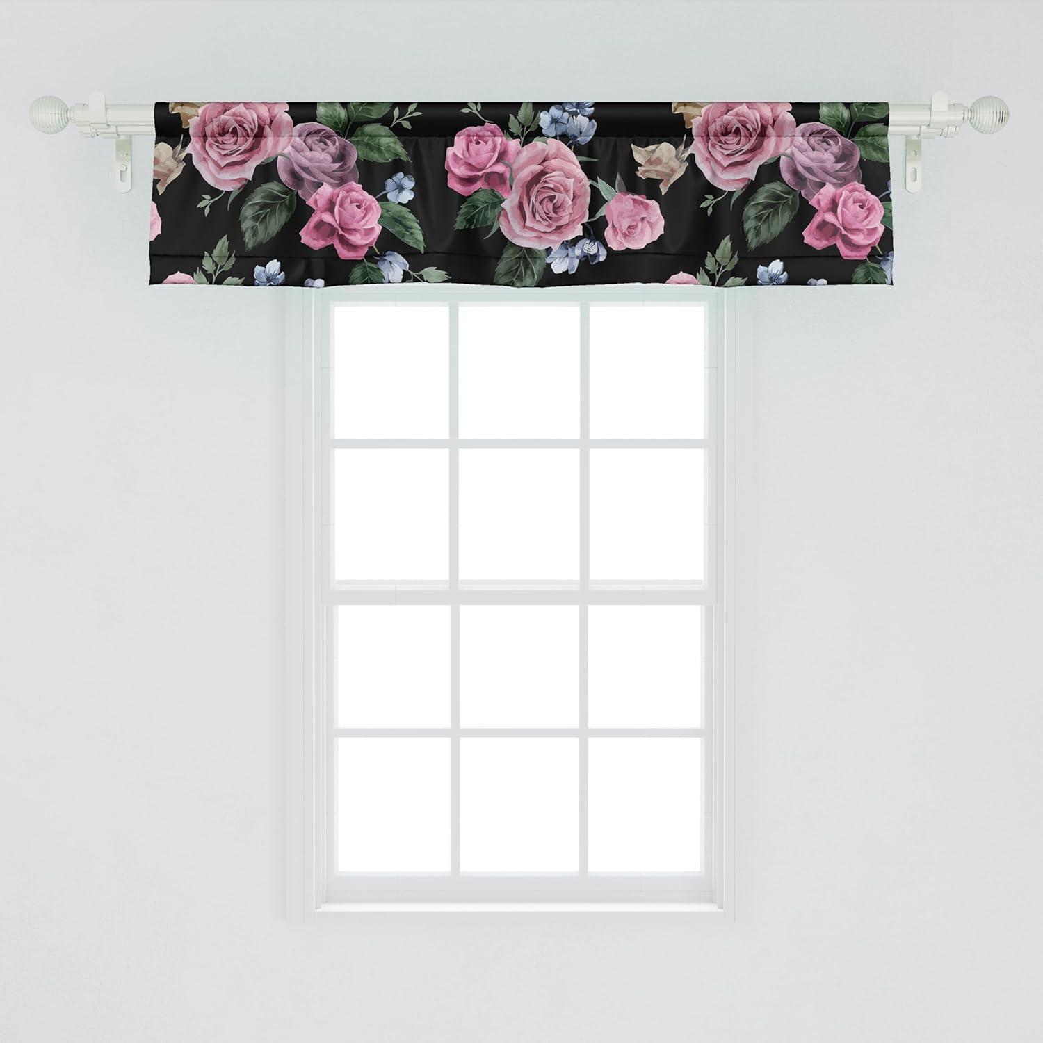 imageAmbesonne Leaves Greenery Window Valance Tropical Leaf Pattern with Neutral Colors Boho on Grunge Rustic Back Curtain Valance for Kitchen Bedroom Decor with Rod Pocket 54 X 12 Olive Green TaupePink Reseda Green