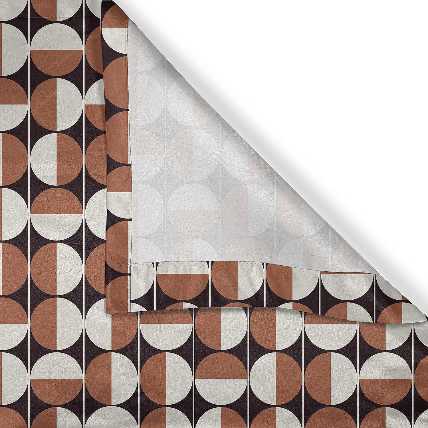 imageAmbesonne Mid Century Grommet Curtain Repeating Bicolor Circles in Vertical Order with Varying Directions Decorative 2Panel Window Drapes for Bedroom Living Room 50 x 84 Seal Brown CinnamonSeal Brown Cinnamon