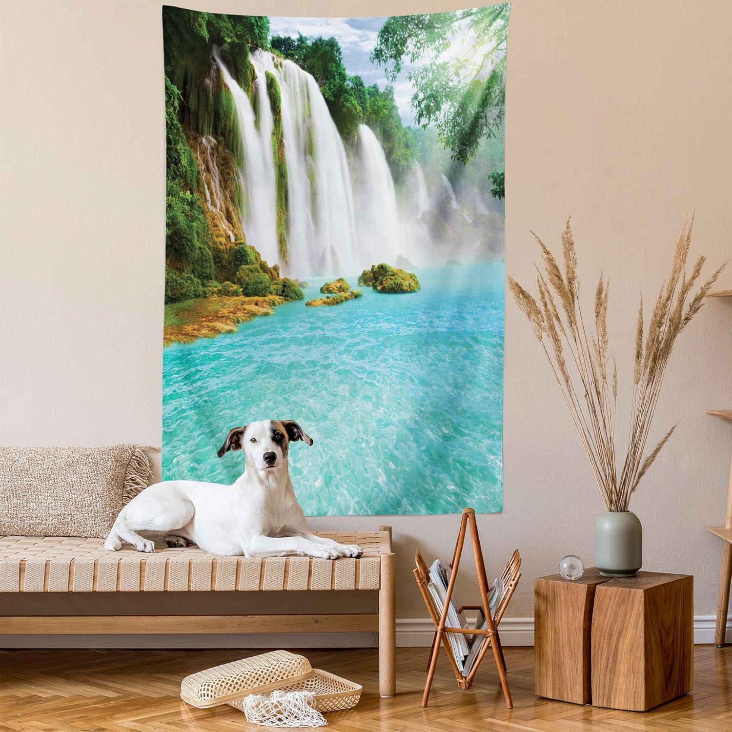 imageAmbesonne NYC Tapestry Pinkish Blossoms in the Central Park Landscape with Cherry Trees Forest in Spring Season Picture Print Wall Hanging for Bedroom Living Room Dorm Decor 40 X 60 Magenta GreyTurquoise White