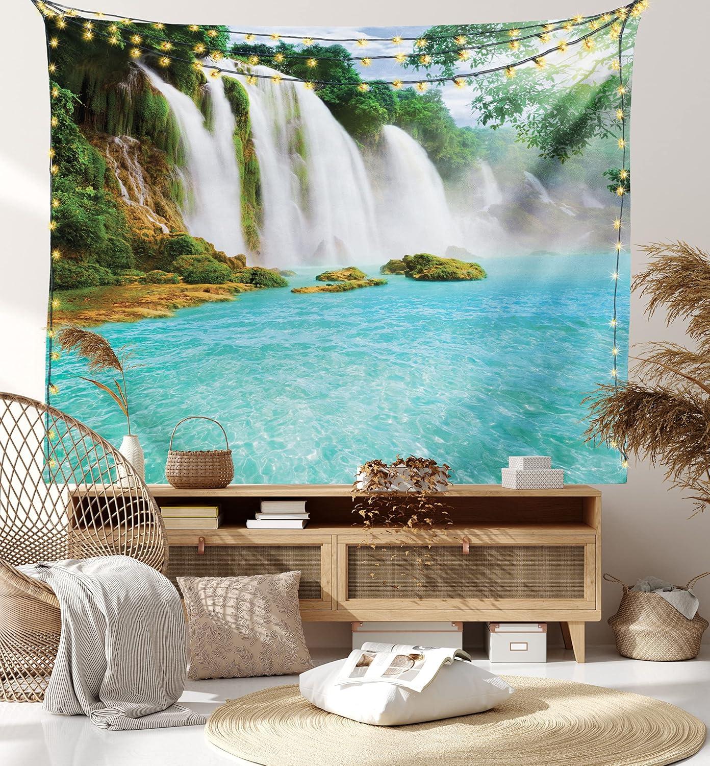 imageAmbesonne NYC Tapestry Pinkish Blossoms in the Central Park Landscape with Cherry Trees Forest in Spring Season Picture Print Wall Hanging for Bedroom Living Room Dorm Decor 40 X 60 Magenta GreyTurquoise White