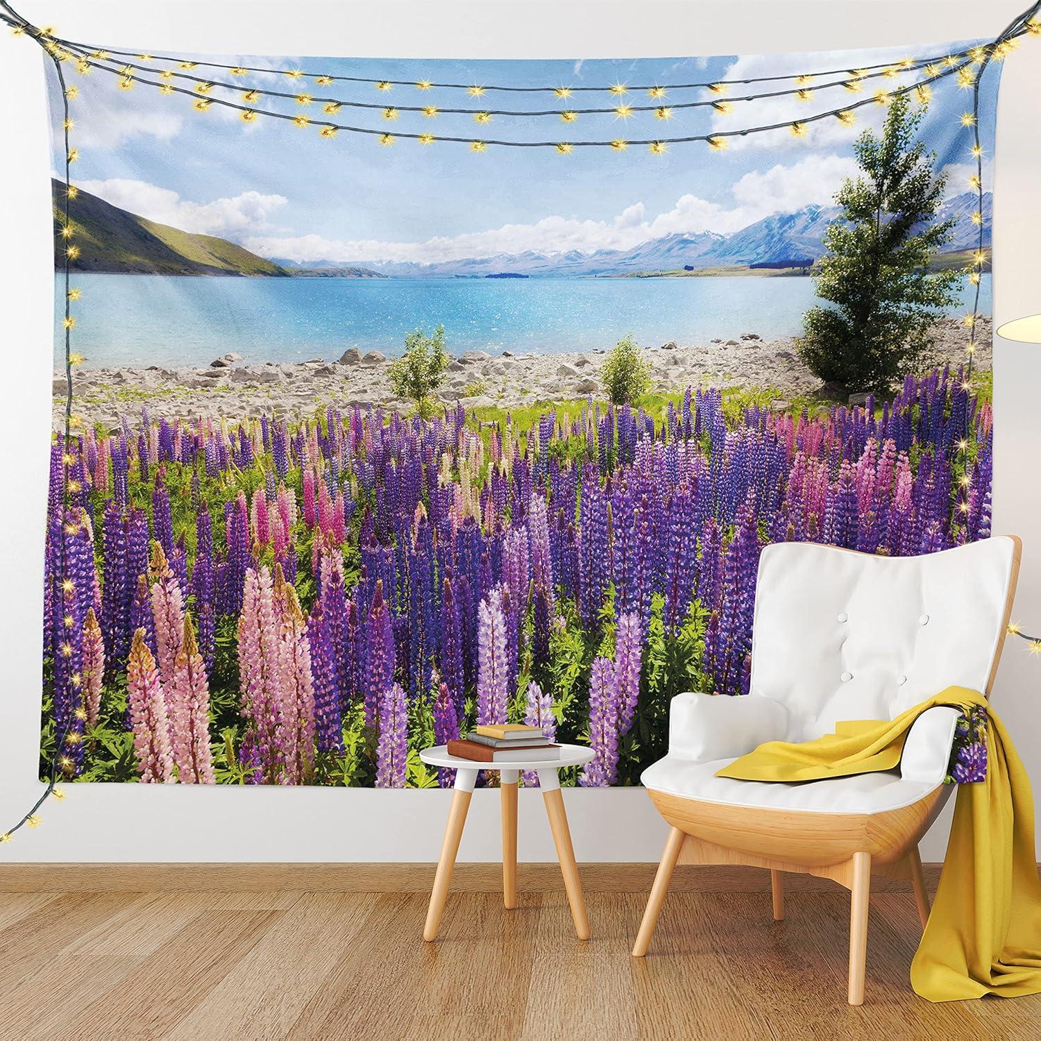 imageAmbesonne NYC Tapestry Pinkish Blossoms in the Central Park Landscape with Cherry Trees Forest in Spring Season Picture Print Wall Hanging for Bedroom Living Room Dorm Decor 40 X 60 Magenta GreyPurple Lilac Blue