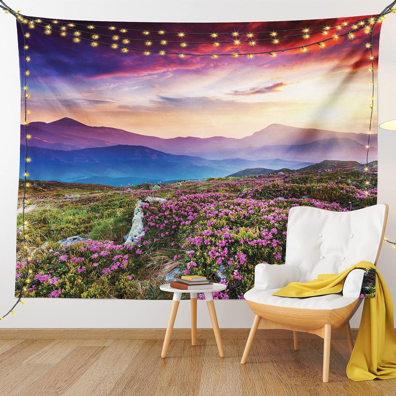imageAmbesonne NYC Tapestry Pinkish Blossoms in the Central Park Landscape with Cherry Trees Forest in Spring Season Picture Print Wall Hanging for Bedroom Living Room Dorm Decor 40 X 60 Magenta GreyFuchsia Blue