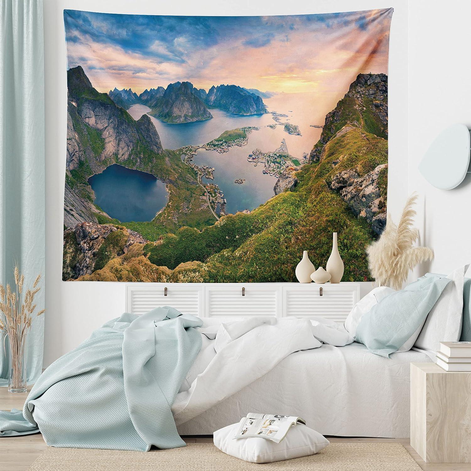 imageAmbesonne NYC Tapestry Pinkish Blossoms in the Central Park Landscape with Cherry Trees Forest in Spring Season Picture Print Wall Hanging for Bedroom Living Room Dorm Decor 40 X 60 Magenta GreyBlue Green Coral