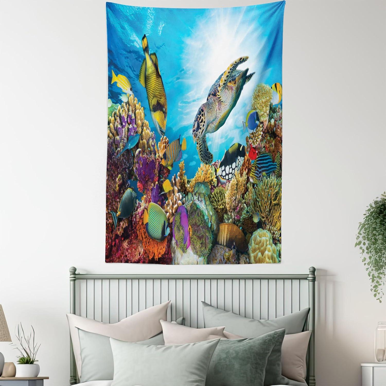 imageAmbesonne NYC Tapestry Pinkish Blossoms in the Central Park Landscape with Cherry Trees Forest in Spring Season Picture Print Wall Hanging for Bedroom Living Room Dorm Decor 40 X 60 Magenta GreySea Blue