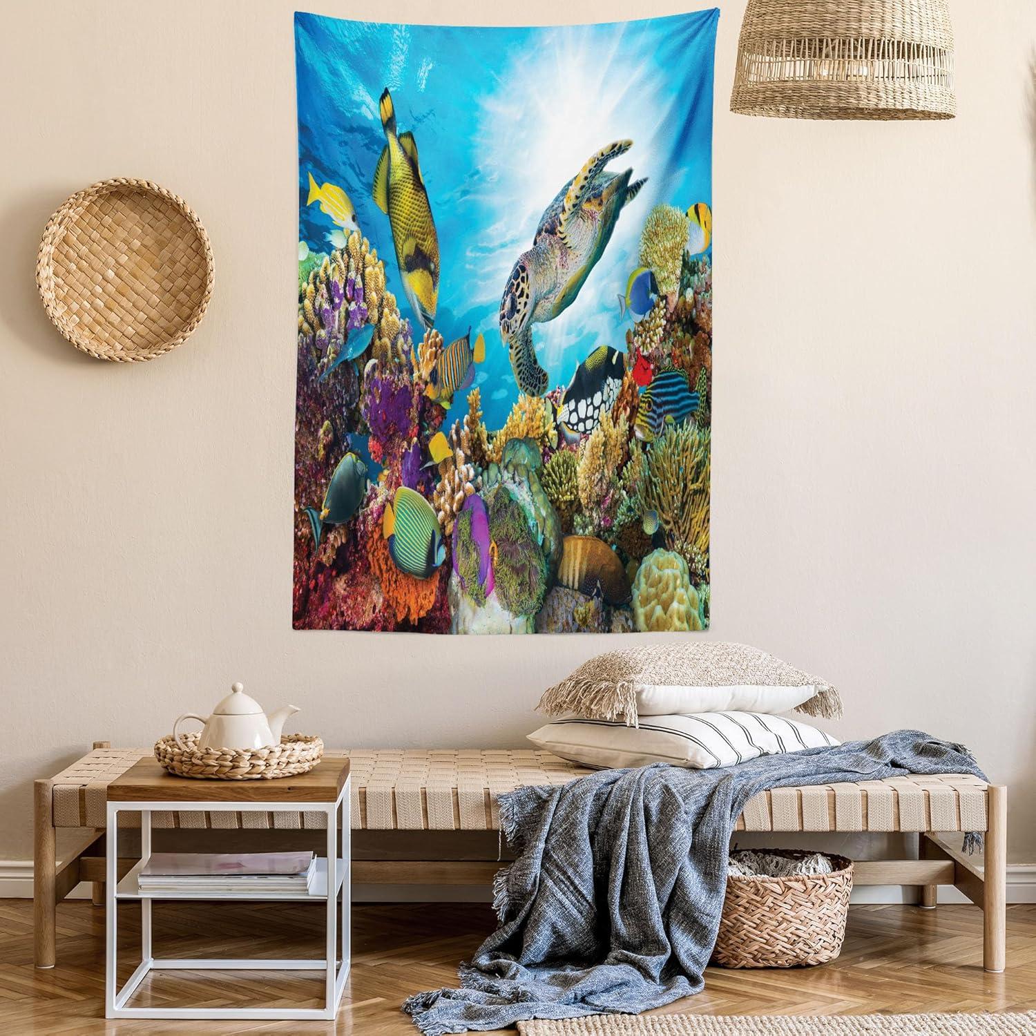 imageAmbesonne NYC Tapestry Pinkish Blossoms in the Central Park Landscape with Cherry Trees Forest in Spring Season Picture Print Wall Hanging for Bedroom Living Room Dorm Decor 40 X 60 Magenta GreySea Blue