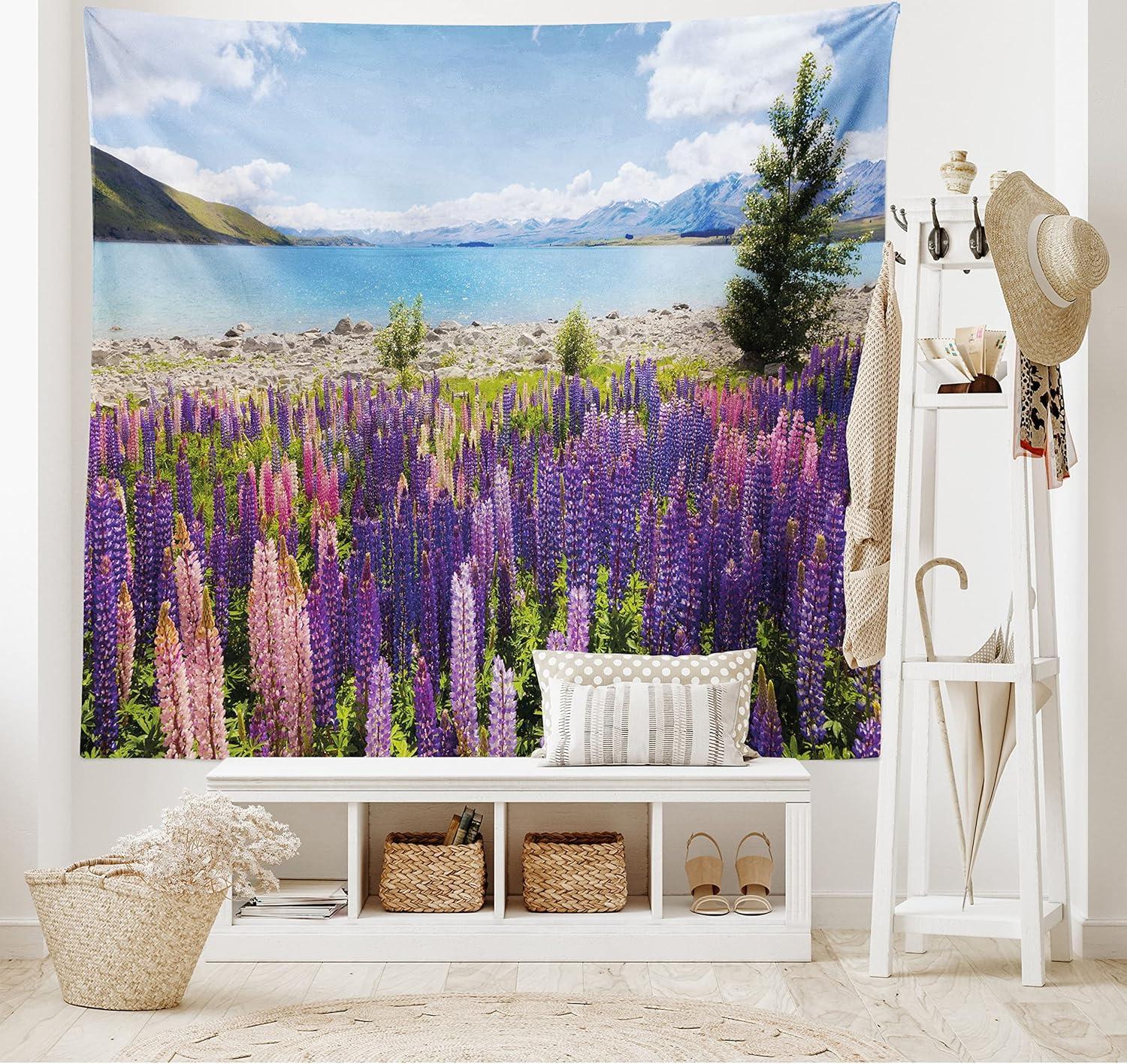 imageAmbesonne NYC Tapestry Pinkish Blossoms in the Central Park Landscape with Cherry Trees Forest in Spring Season Picture Print Wall Hanging for Bedroom Living Room Dorm Decor 40 X 60 Magenta GreyPurple Lilac Blue