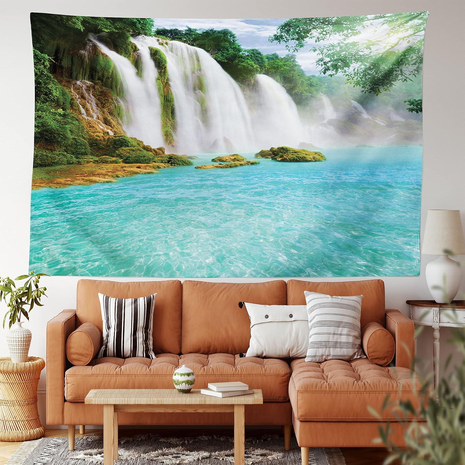 imageAmbesonne NYC Tapestry Pinkish Blossoms in the Central Park Landscape with Cherry Trees Forest in Spring Season Picture Print Wall Hanging for Bedroom Living Room Dorm Decor 40 X 60 Magenta GreyTurquoise White