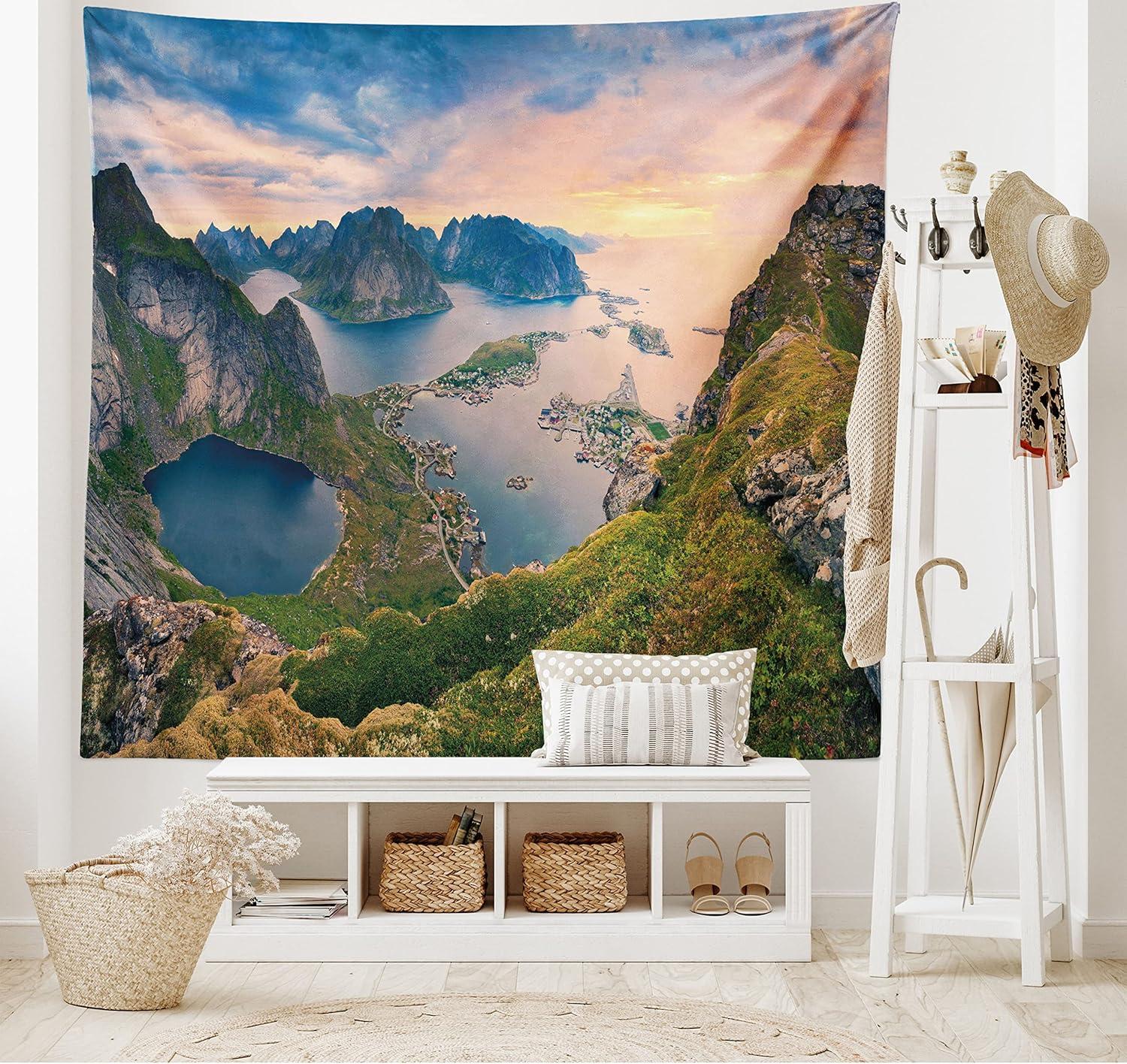 imageAmbesonne NYC Tapestry Pinkish Blossoms in the Central Park Landscape with Cherry Trees Forest in Spring Season Picture Print Wall Hanging for Bedroom Living Room Dorm Decor 40 X 60 Magenta GreyBlue Green Coral