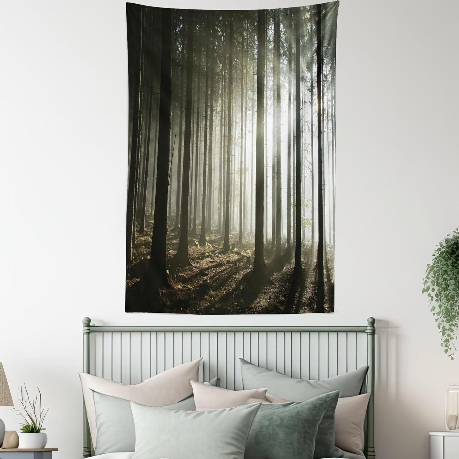 imageAmbesonne NYC Tapestry Pinkish Blossoms in the Central Park Landscape with Cherry Trees Forest in Spring Season Picture Print Wall Hanging for Bedroom Living Room Dorm Decor 40 X 60 Magenta GreySepia