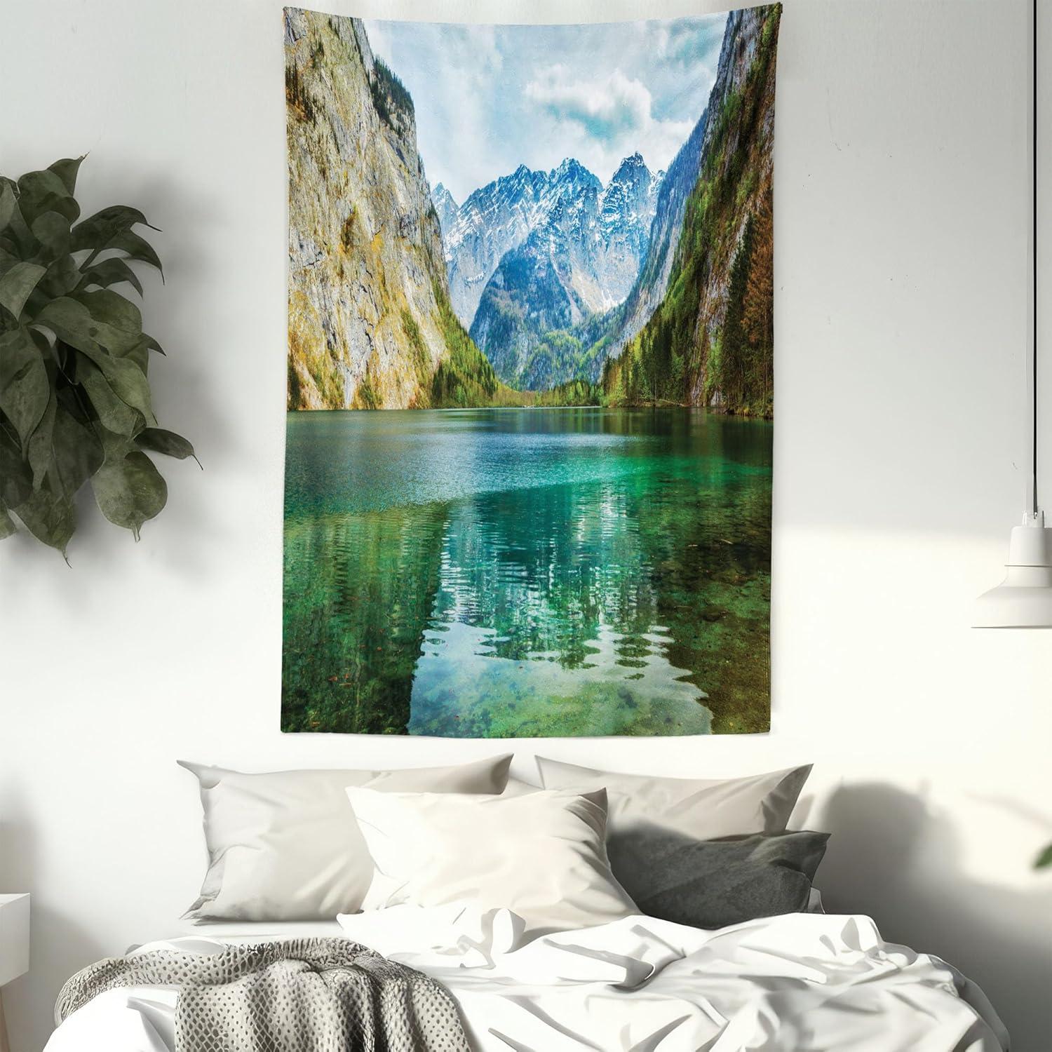 imageAmbesonne NYC Tapestry Pinkish Blossoms in the Central Park Landscape with Cherry Trees Forest in Spring Season Picture Print Wall Hanging for Bedroom Living Room Dorm Decor 40 X 60 Magenta GreyJade Green