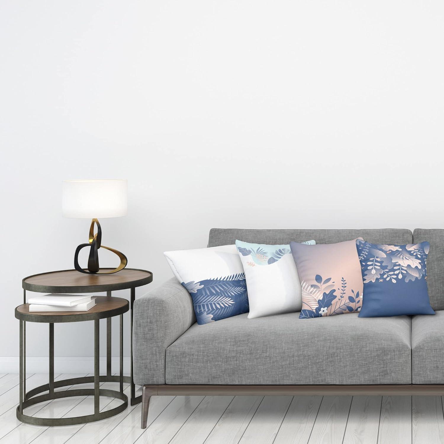 imageAmbesonne Teal Decorative Throw Pillow Case Pack of 4 Abstract Vortex Design with Fireworks Celebration Monochrome Artwork Cushion Cover for Couch Living Room Car 24 Turquoise TealSea Blue Peach and Mauve