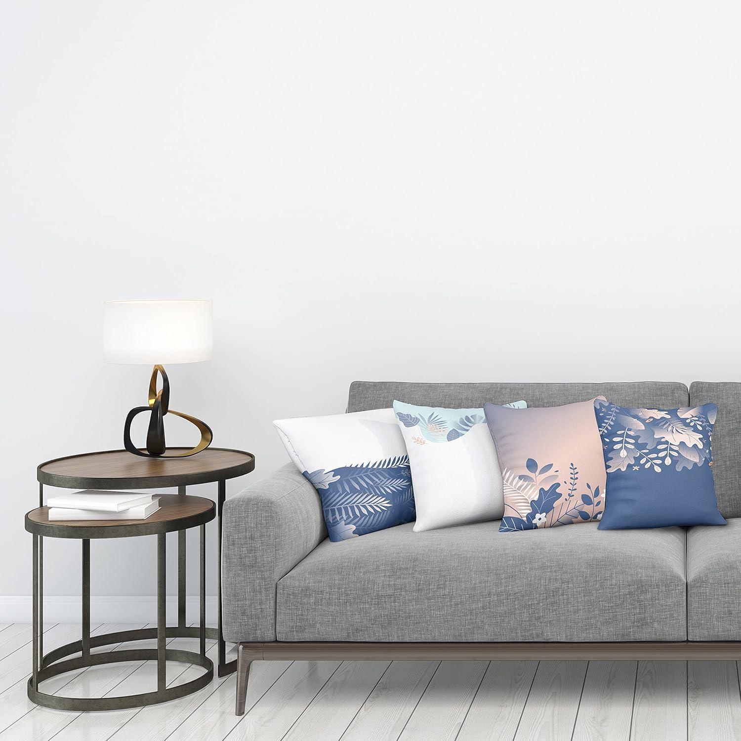 imageAmbesonne Teal Decorative Throw Pillow Case Pack of 4 Abstract Vortex Design with Fireworks Celebration Monochrome Artwork Cushion Cover for Couch Living Room Car 24 Turquoise TealSea Blue Peach and Mauve