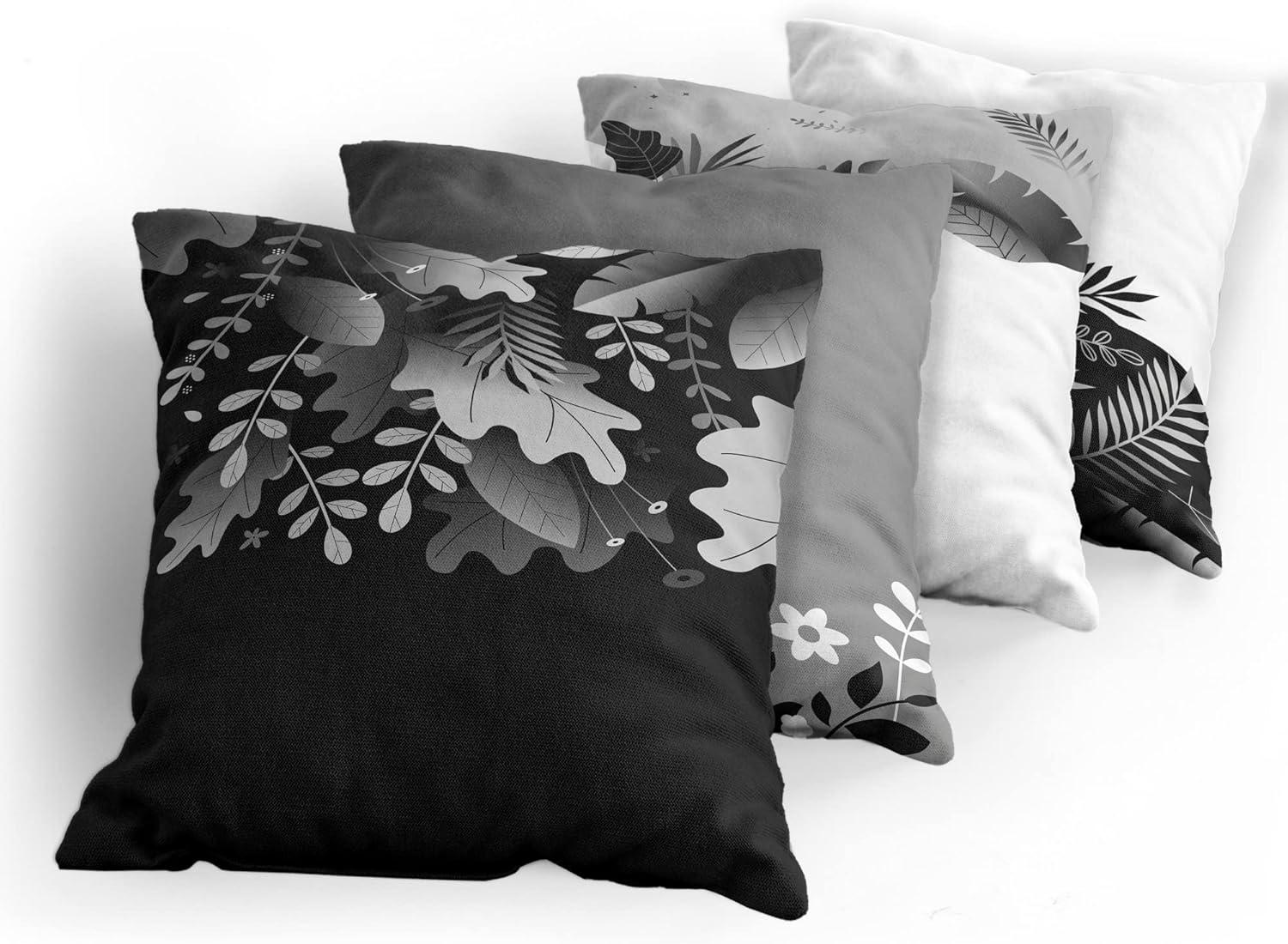 imageAmbesonne Teal Decorative Throw Pillow Case Pack of 4 Abstract Vortex Design with Fireworks Celebration Monochrome Artwork Cushion Cover for Couch Living Room Car 24 Turquoise TealBlack White and Grey