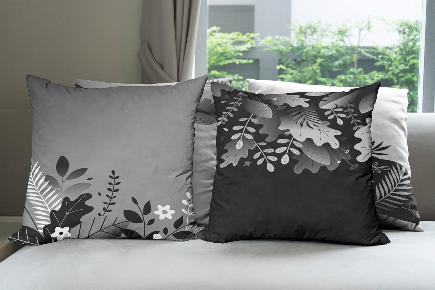 imageAmbesonne Teal Decorative Throw Pillow Case Pack of 4 Abstract Vortex Design with Fireworks Celebration Monochrome Artwork Cushion Cover for Couch Living Room Car 24 Turquoise TealBlack White and Grey