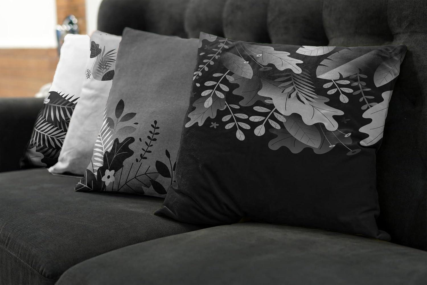 imageAmbesonne Teal Decorative Throw Pillow Case Pack of 4 Abstract Vortex Design with Fireworks Celebration Monochrome Artwork Cushion Cover for Couch Living Room Car 24 Turquoise TealBlack White and Grey