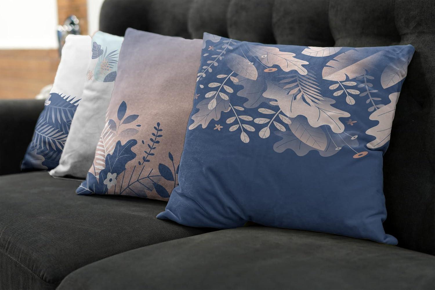 imageAmbesonne Teal Decorative Throw Pillow Case Pack of 4 Abstract Vortex Design with Fireworks Celebration Monochrome Artwork Cushion Cover for Couch Living Room Car 24 Turquoise TealSea Blue Peach and Mauve
