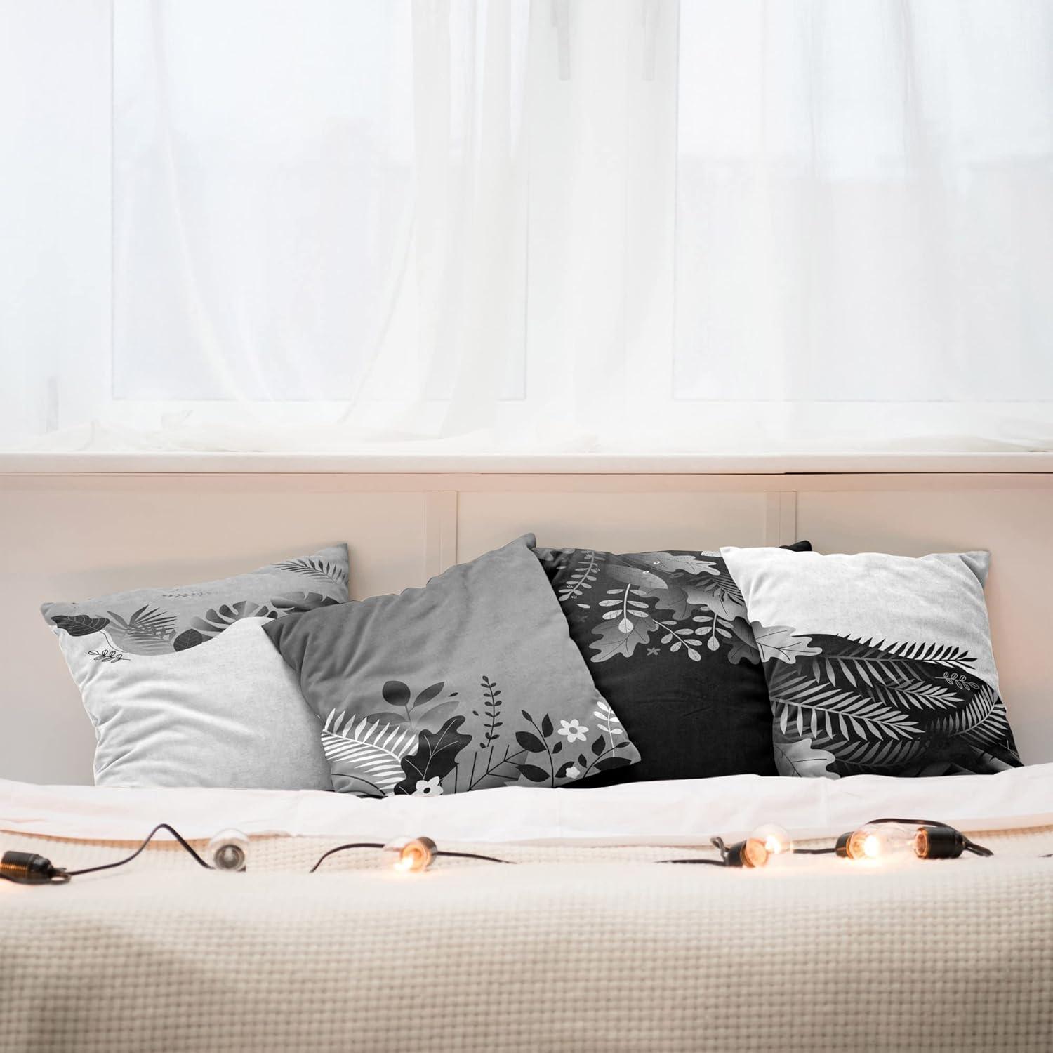 imageAmbesonne Teal Decorative Throw Pillow Case Pack of 4 Abstract Vortex Design with Fireworks Celebration Monochrome Artwork Cushion Cover for Couch Living Room Car 24 Turquoise TealBlack White and Grey