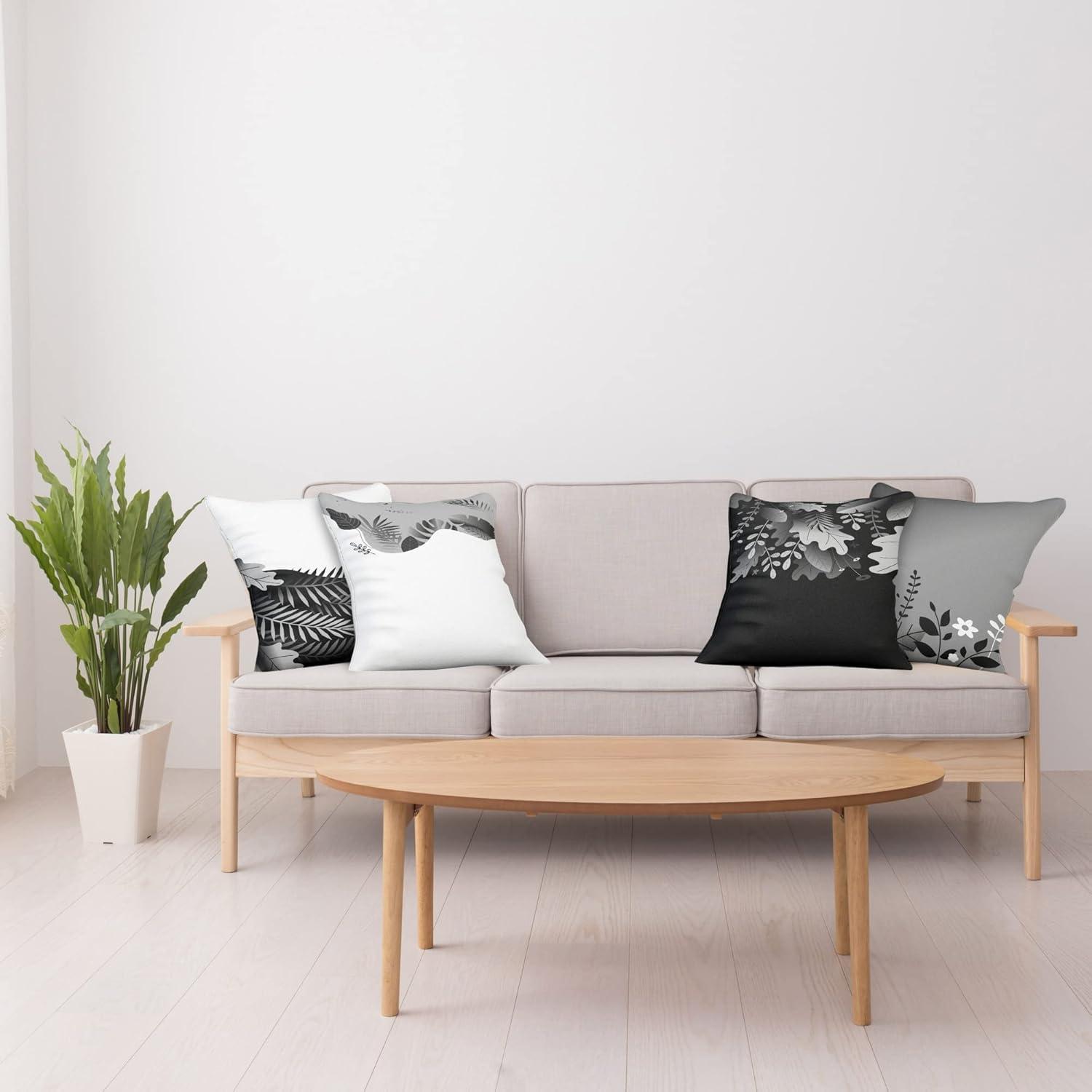 imageAmbesonne Teal Decorative Throw Pillow Case Pack of 4 Abstract Vortex Design with Fireworks Celebration Monochrome Artwork Cushion Cover for Couch Living Room Car 24 Turquoise TealBlack White and Grey