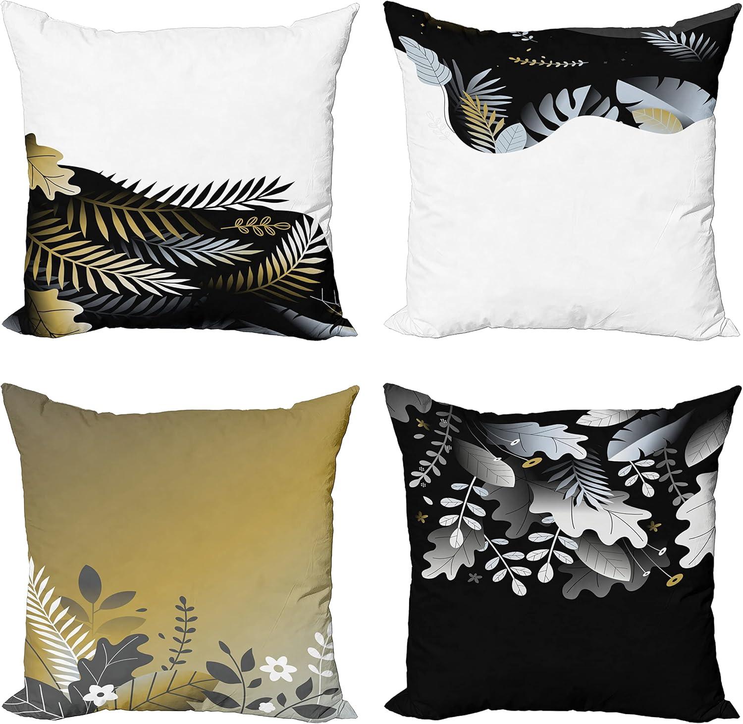 imageAmbesonne Teal Decorative Throw Pillow Case Pack of 4 Abstract Vortex Design with Fireworks Celebration Monochrome Artwork Cushion Cover for Couch Living Room Car 24 Turquoise TealCharcoal Grey and Mustard