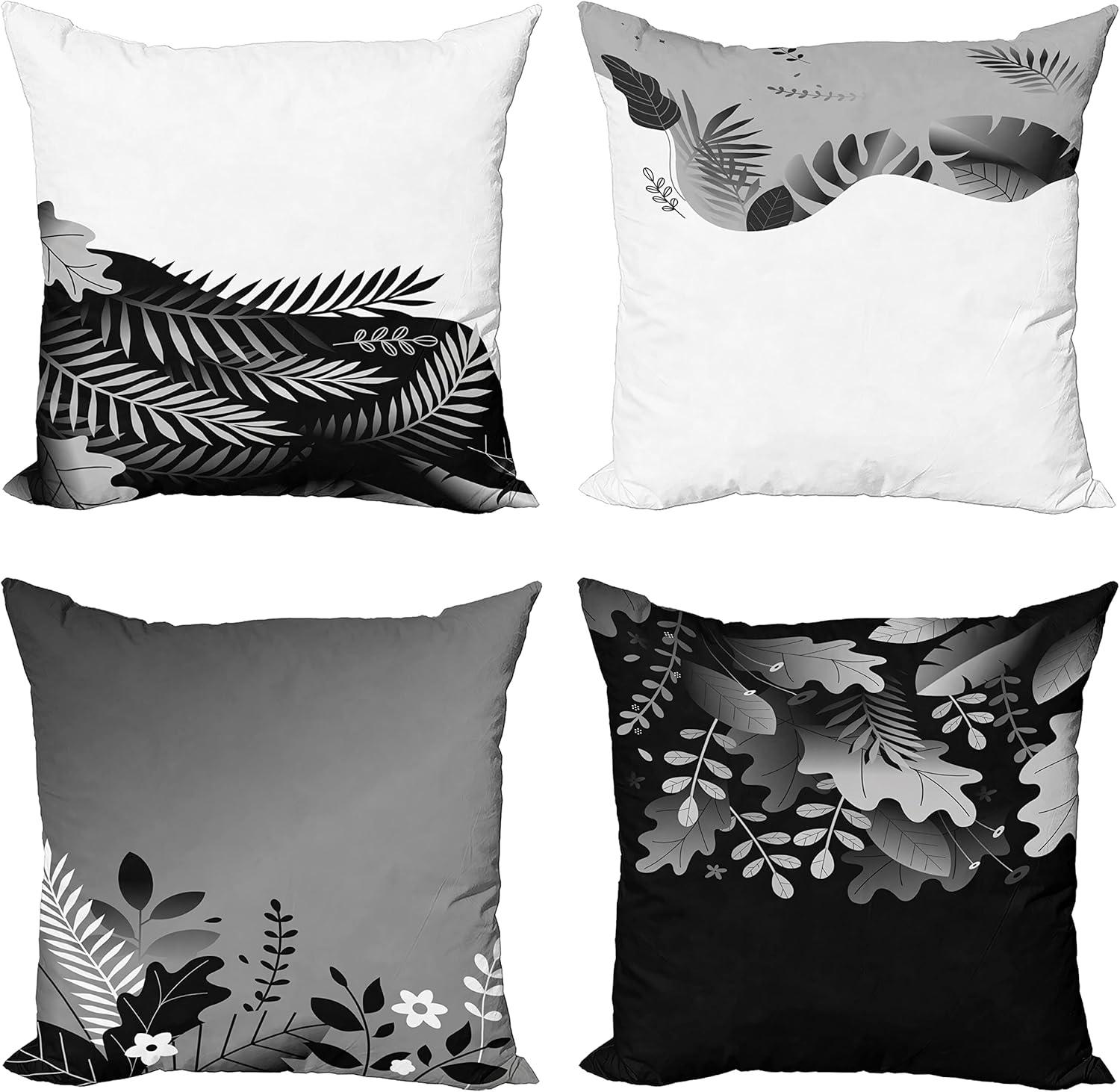 imageAmbesonne Teal Decorative Throw Pillow Case Pack of 4 Abstract Vortex Design with Fireworks Celebration Monochrome Artwork Cushion Cover for Couch Living Room Car 24 Turquoise TealBlack White and Grey
