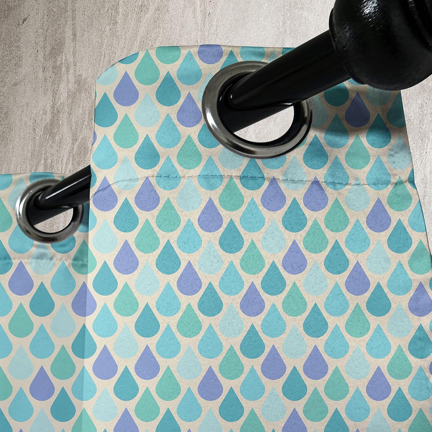 imageAmbesonne Teal Grommet Curtain Colorful Water Droplets Rain Themed Image Natural World in Abstract Manner Decorative 2Panel Window Drapes for Bedroom Living Room 50 x 63 Aqua Teal LavenderAqua Teal Lavender