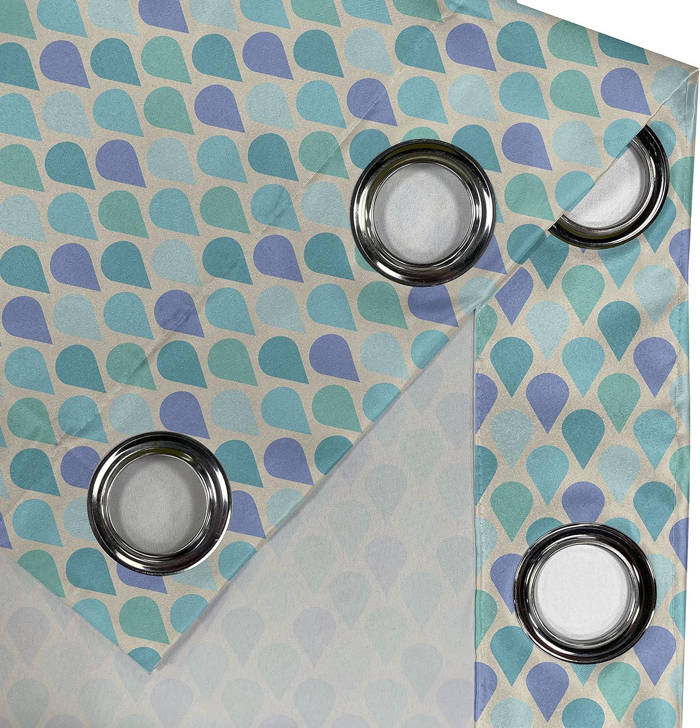 imageAmbesonne Teal Grommet Curtain Colorful Water Droplets Rain Themed Image Natural World in Abstract Manner Decorative 2Panel Window Drapes for Bedroom Living Room 50 x 63 Aqua Teal LavenderAqua Teal Lavender