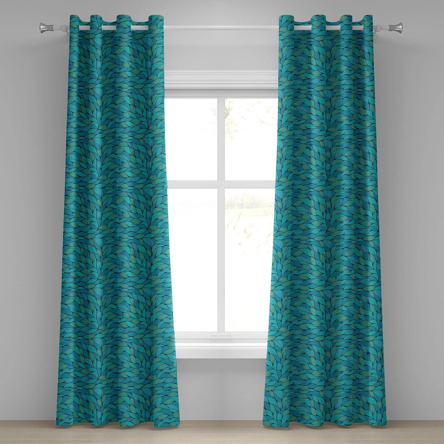 imageAmbesonne Teal Grommet Curtain Colorful Water Droplets Rain Themed Image Natural World in Abstract Manner Decorative 2Panel Window Drapes for Bedroom Living Room 50 x 63 Aqua Teal LavenderMint Green Blue