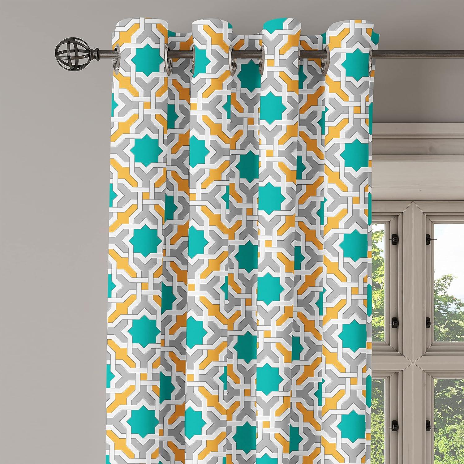 imageAmbesonne Teal Grommet Curtain Colorful Water Droplets Rain Themed Image Natural World in Abstract Manner Decorative 2Panel Window Drapes for Bedroom Living Room 50 x 63 Aqua Teal LavenderMustard Teal and Grey