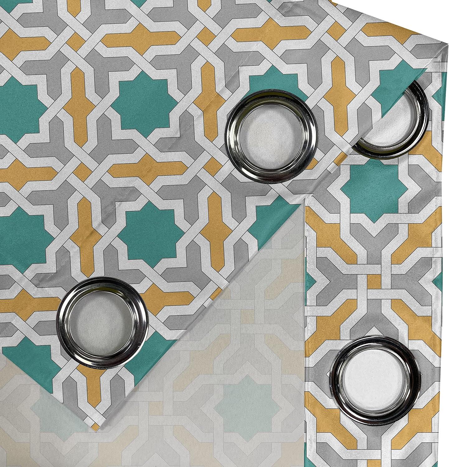 imageAmbesonne Teal Grommet Curtain Colorful Water Droplets Rain Themed Image Natural World in Abstract Manner Decorative 2Panel Window Drapes for Bedroom Living Room 50 x 63 Aqua Teal LavenderMustard Teal and Grey