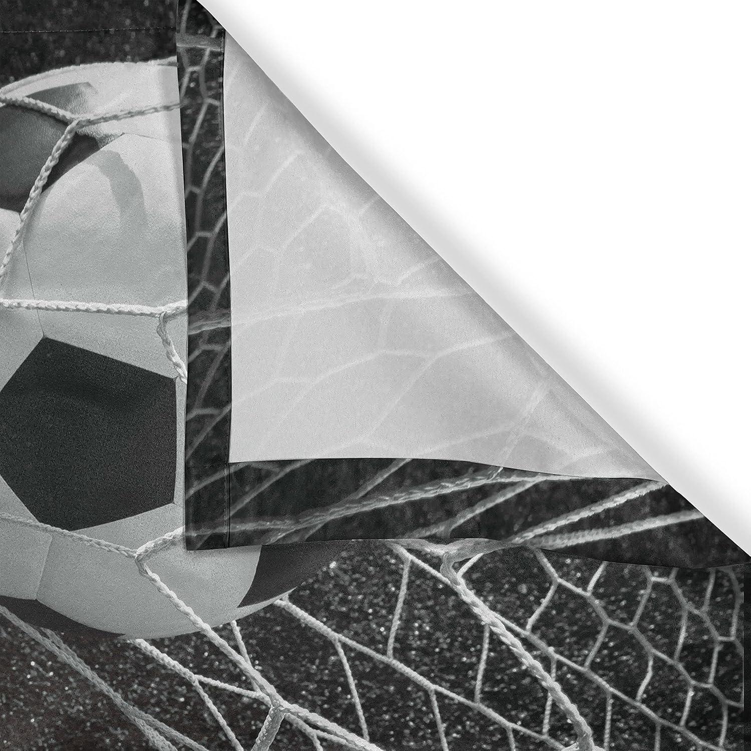 imageAmbesonne Teen Room Kitchen Curtains Soccer Balls Goal Match Success Concept in The Outer Space Winner Glory Theme Window Drapes 2 Panel Set for Kitchen Cafe Decor 55 x 39 Black Magenta