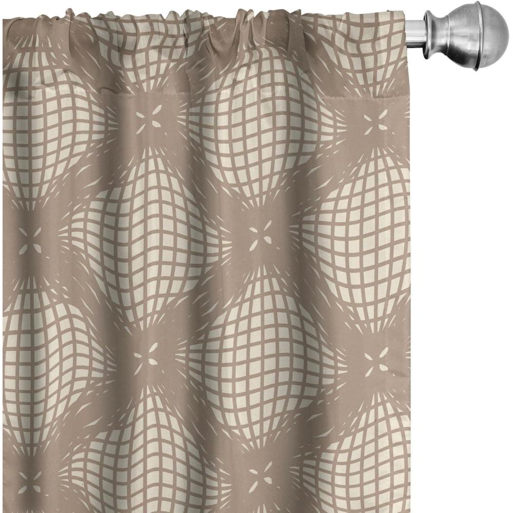 imageAmbesonne Exotic Branches Curtains Simple Forest Leafy Silhouettes in Neutral Colors Boho Print Window Treatments 2 Panel Set for Living Room Bedroom Pair of  28 x 84 Sea Green Dark MustardWarm Taupe Champagne