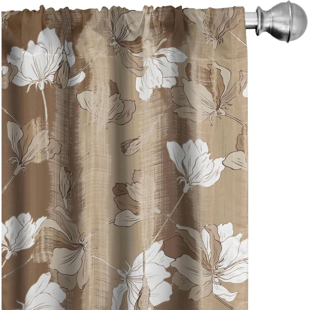 imageAmbesonne Exotic Branches Curtains Simple Forest Leafy Silhouettes in Neutral Colors Boho Print Window Treatments 2 Panel Set for Living Room Bedroom Pair of  28 x 84 Sea Green Dark MustardWhite Umber Pale Camel