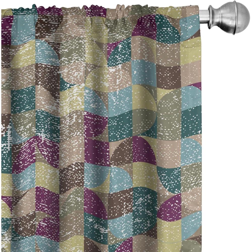 imageAmbesonne Exotic Branches Curtains Simple Forest Leafy Silhouettes in Neutral Colors Boho Print Window Treatments 2 Panel Set for Living Room Bedroom Pair of 28 x 84 Sea Green Dark MustardAvocado Green Purple Teal
