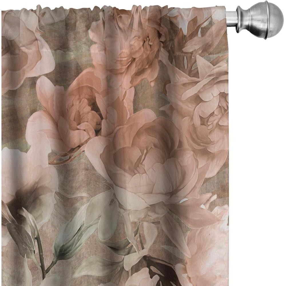 imageAmbesonne Exotic Branches Curtains Simple Forest Leafy Silhouettes in Neutral Colors Boho Print Window Treatments 2 Panel Set for Living Room Bedroom Pair of  28 x 84 Sea Green Dark MustardRose Pale Green Pale Ruby
