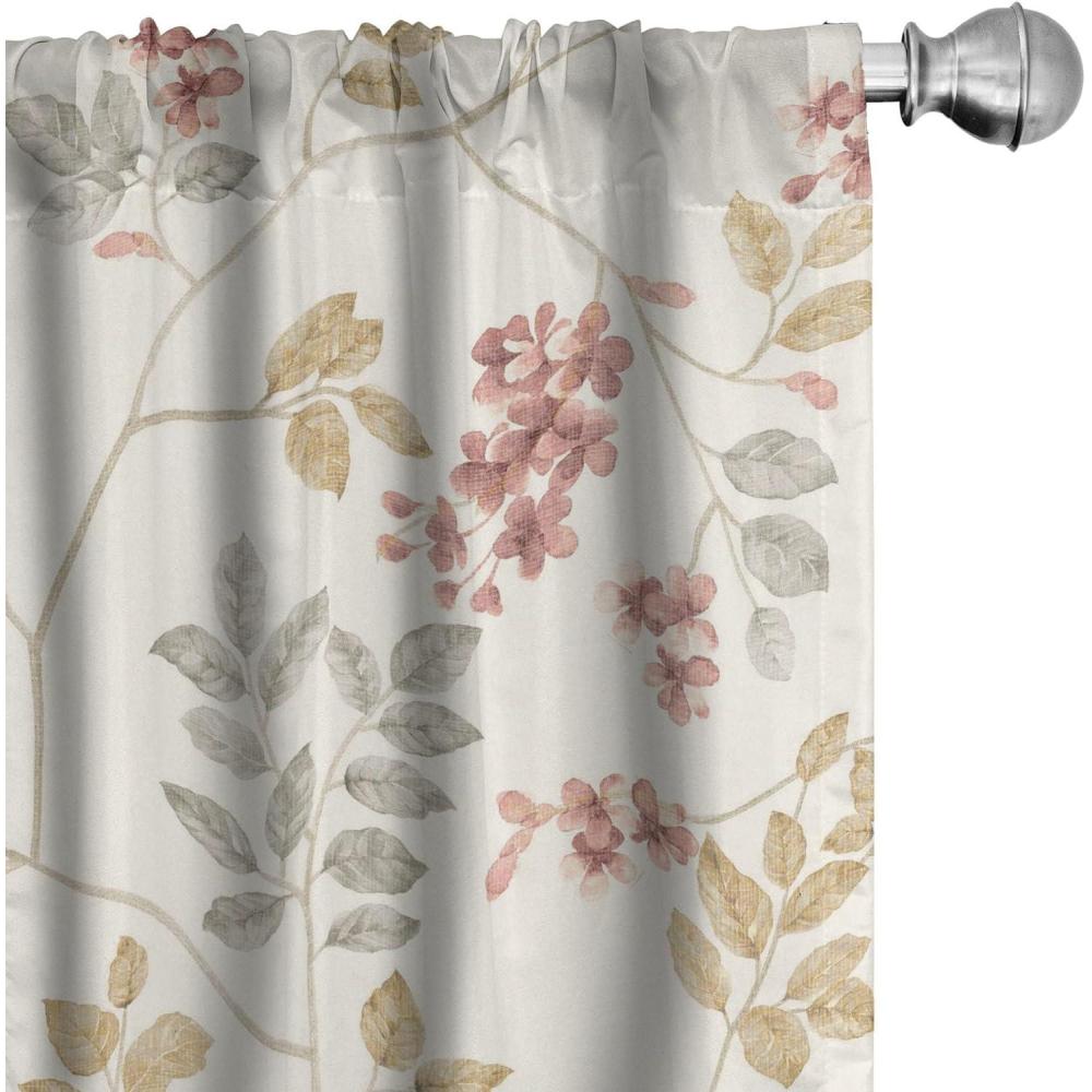 imageAmbesonne Exotic Branches Curtains Simple Forest Leafy Silhouettes in Neutral Colors Boho Print Window Treatments 2 Panel Set for Living Room Bedroom Pair of  28 x 84 Sea Green Dark MustardPale Ruby Avocado Green
