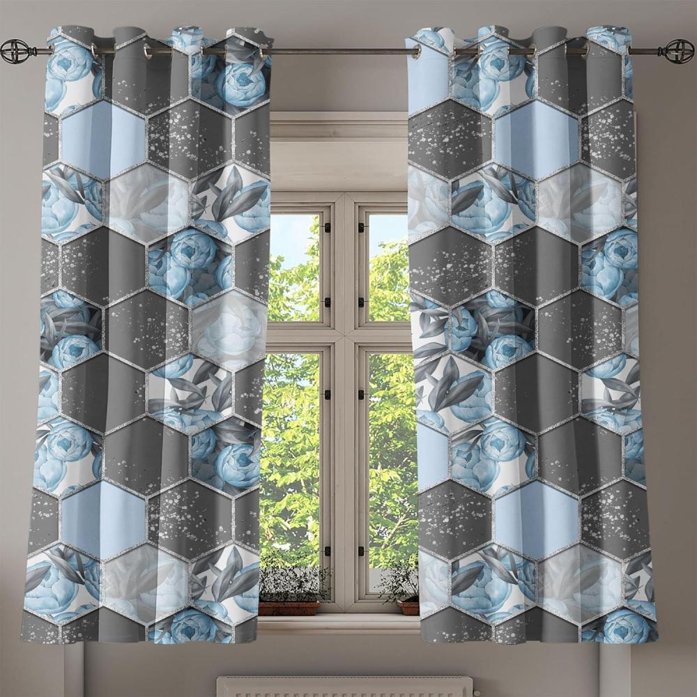 imageAmbesonne Floral Boho Grommet Curtain Simple Design Delicate Flower Silhouettes Neutral Colors Exotics Art Decorative 2Panel Window Drapes for Bedroom Living Room 50 x 108 Dark Indigo Pale BluePale Azure Blue Taupe