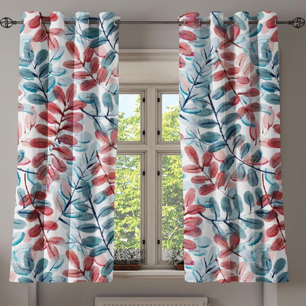 imageAmbesonne Floral Boho Grommet Curtain Simple Design Delicate Flower Silhouettes Neutral Colors Exotics Art Decorative 2Panel Window Drapes for Bedroom Living Room 50 x 108 Dark Indigo Pale BlueOff White Ruby Cadet Blue