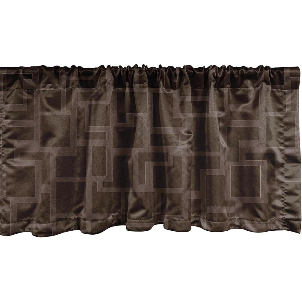 imageAmbesonne Garden Scene Window Valance Neutral Traditional Roses and Floral Pattern Boho Romance Print Curtain Valance for Kitchen Bedroom Decor with Rod Pocket 54 X 18 Cream White Dark SepiaDark Cocoa Umber