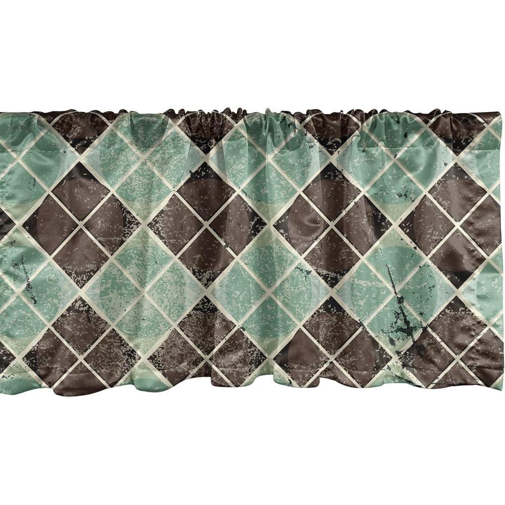 imageAmbesonne Garden Scene Window Valance Neutral Traditional Roses and Floral Pattern Boho Romance Print Curtain Valance for Kitchen Bedroom Decor with Rod Pocket 54 X 18 Cream White Dark SepiaPeacock Green Taupe