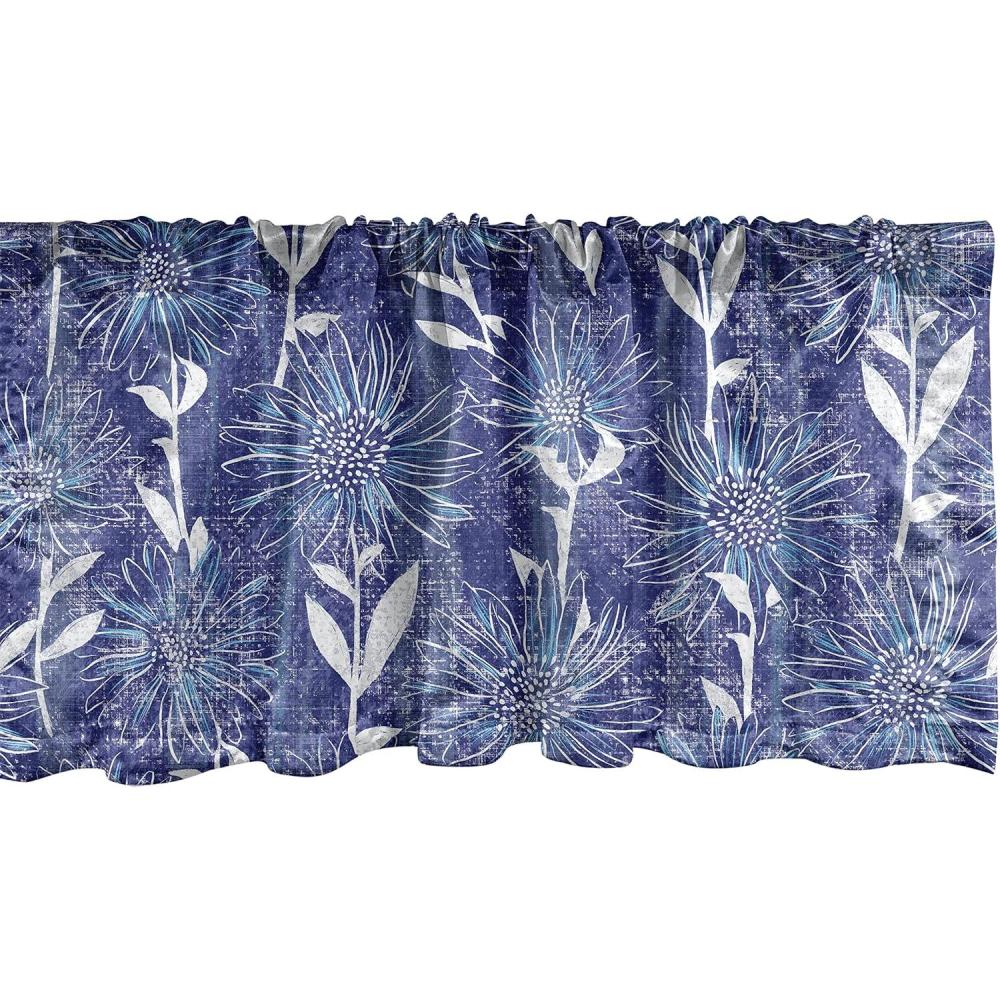 imageAmbesonne Garden Scene Window Valance Neutral Traditional Roses and Floral Pattern Boho Romance Print Curtain Valance for Kitchen Bedroom Decor with Rod Pocket 54 X 18 Cream White Dark SepiaOff White Quartz