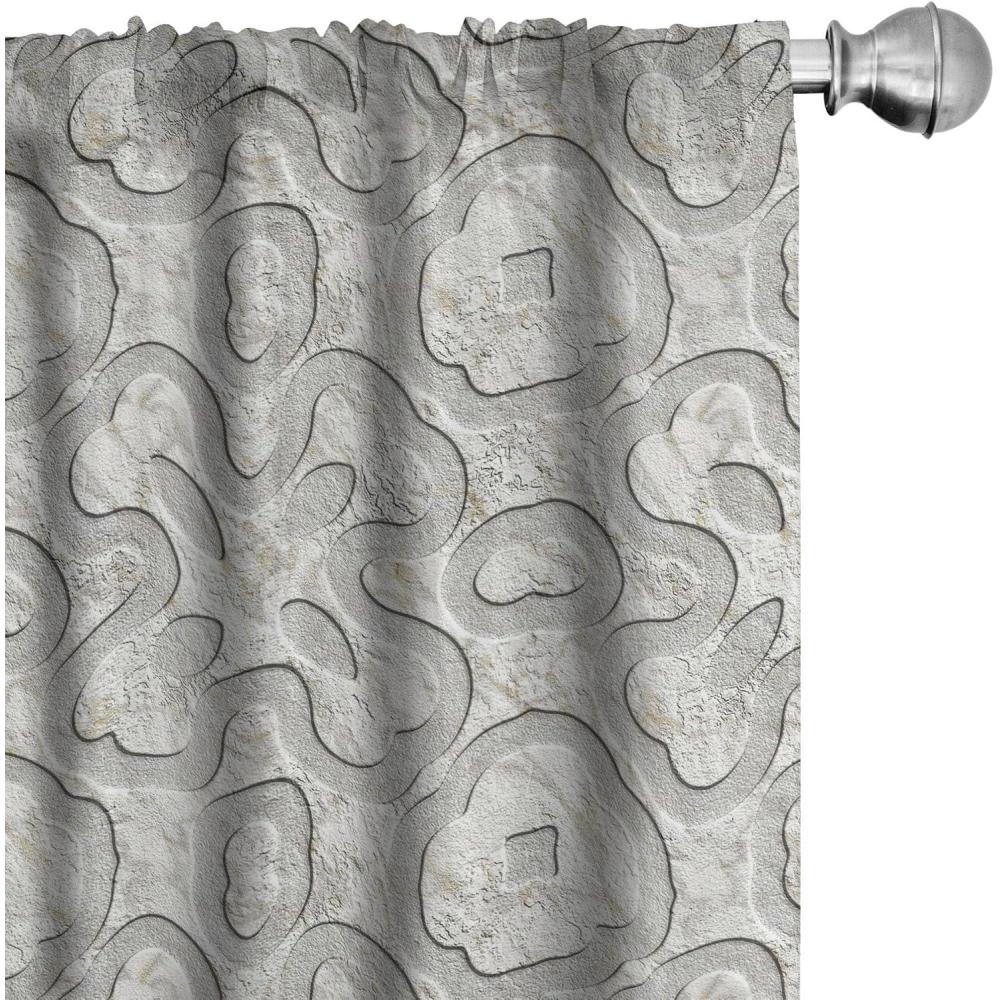 imageAmbesonne Gothic Curtains Vintage Baroque Floral Skulls with Garden Flowers Flourishing Leaves Window Treatments 2 Panel Set for Living Room Bedroom Pair of 28 x 95 Charcoal Grey and Dark TanCoconut Pale Grey and Ivory