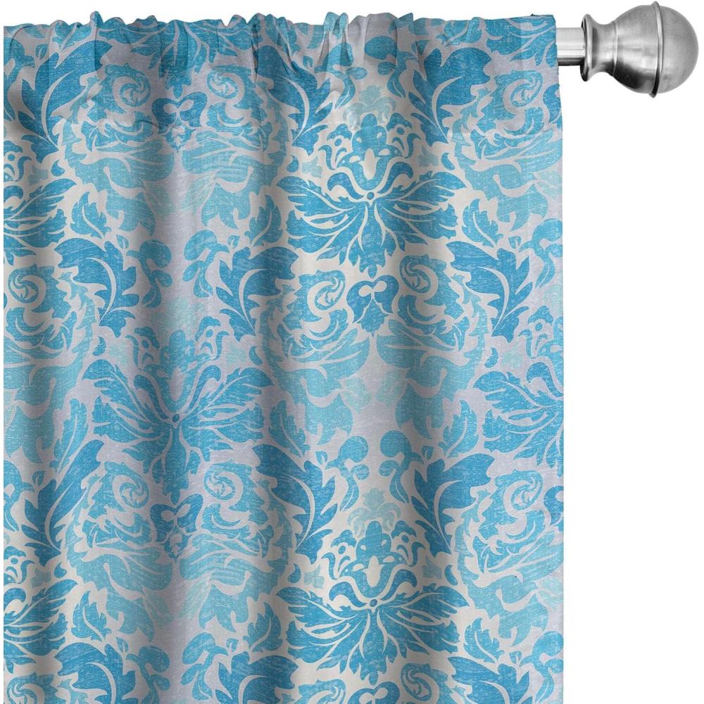 imageAmbesonne Gothic Curtains Vintage Baroque Floral Skulls with Garden Flowers Flourishing Leaves Window Treatments 2 Panel Set for Living Room Bedroom Pair of 28 x 95 Charcoal Grey and Dark TanDeep Sky Blue Pale Grey