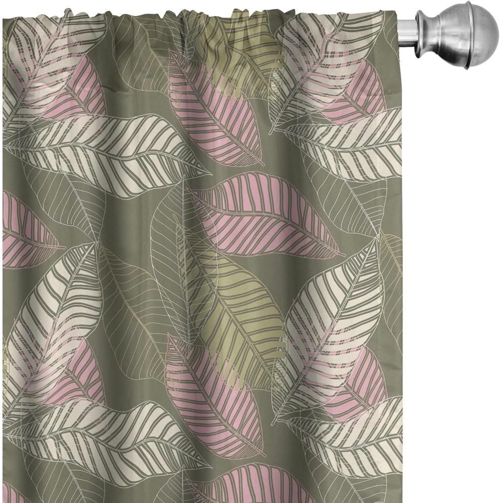 imageAmbesonne Gothic Curtains Vintage Baroque Floral Skulls with Garden Flowers Flourishing Leaves Window Treatments 2 Panel Set for Living Room Bedroom Pair of 28 x 95 Charcoal Grey and Dark TanGreen Brown Pale Pink