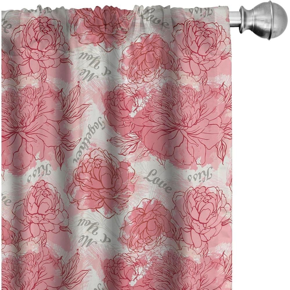 imageAmbesonne Gothic Curtains Vintage Baroque Floral Skulls with Garden Flowers Flourishing Leaves Window Treatments 2 Panel Set for Living Room Bedroom Pair of  28 x 95 Charcoal Grey and Dark TanPastel Pink Grey Eggshell