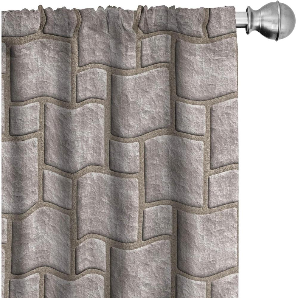 imageAmbesonne Gothic Curtains Vintage Baroque Floral Skulls with Garden Flowers Flourishing Leaves Window Treatments 2 Panel Set for Living Room Bedroom Pair of 28 x 95 Charcoal Grey and Dark TanWarm Taupe and Dark Tan