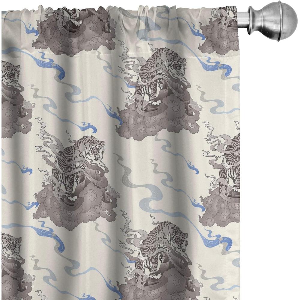 imageAmbesonne Gothic Curtains Vintage Baroque Floral Skulls with Garden Flowers Flourishing Leaves Window Treatments 2 Panel Set for Living Room Bedroom Pair of 28 x 95 Charcoal Grey and Dark TanIvory Cocoa and Ceil Blue