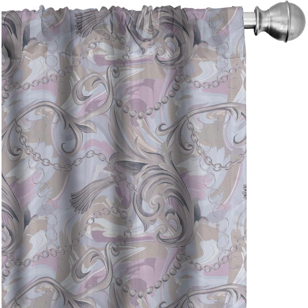 imageAmbesonne Gothic Curtains Vintage Baroque Floral Skulls with Garden Flowers Flourishing Leaves Window Treatments 2 Panel Set for Living Room Bedroom Pair of 28 x 95 Charcoal Grey and Dark TanWarm Taupe Lilac