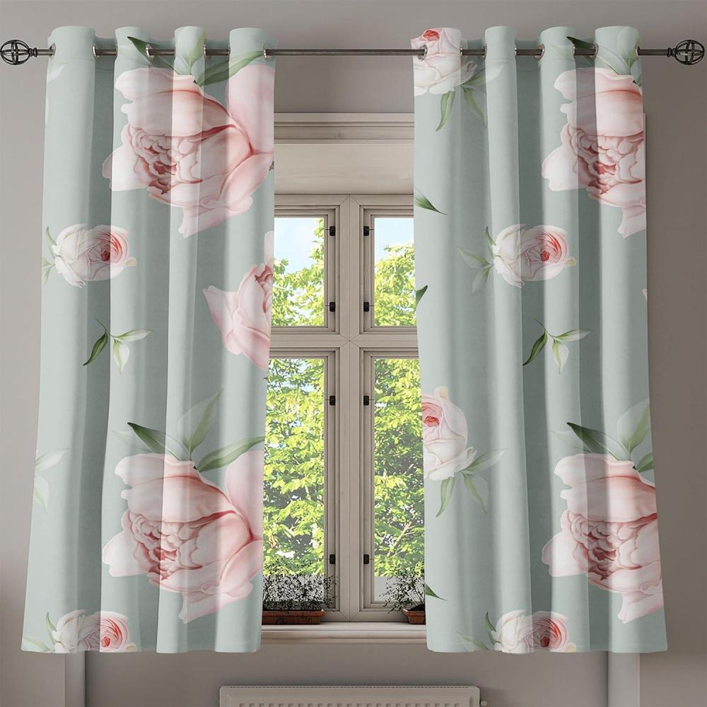 imageAmbesonne Hawaii Themed Grommet Curtain Tropical Leaves Pattern with Neutral Colors Boho Summer Print Decorative 2Panel Window Drapes for Bedroom Living Room 50 x 54 Pale Vermilion Seal BrownPale Sage Green Rose