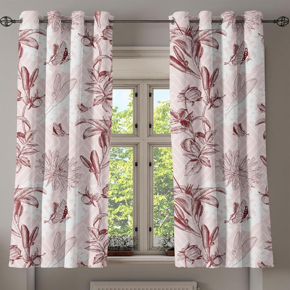 imageAmbesonne Hawaii Themed Grommet Curtain Tropical Leaves Pattern with Neutral Colors Boho Summer Print Decorative 2Panel Window Drapes for Bedroom Living Room 50 x 54 Pale Vermilion Seal BrownChocolate and Pale Pink