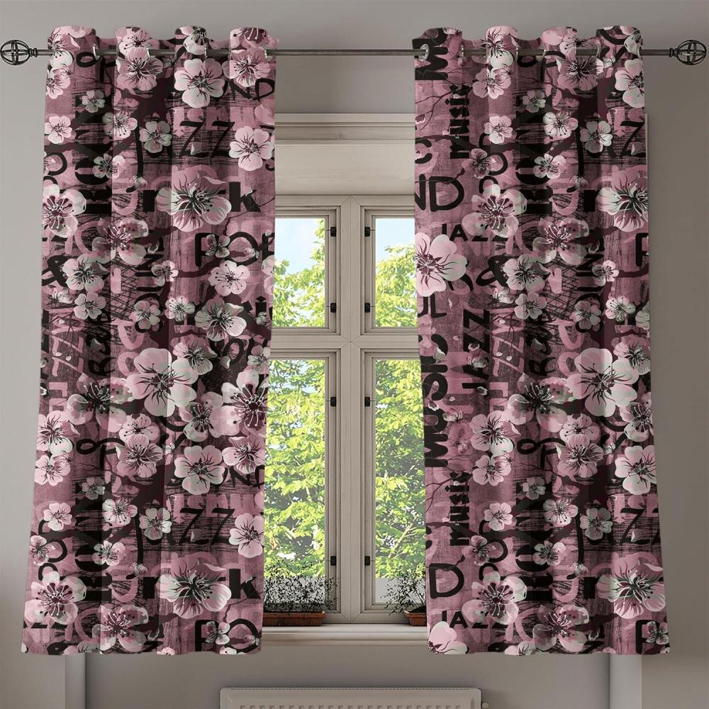 imageAmbesonne Hawaii Themed Grommet Curtain Tropical Leaves Pattern with Neutral Colors Boho Summer Print Decorative 2Panel Window Drapes for Bedroom Living Room 50 x 54 Pale Vermilion Seal BrownCharcoal Grey Pale Pink